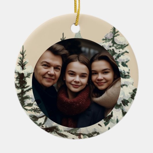 Rustikales Bauernhaus Landweihnacht Keramik Ornament (Vorne)