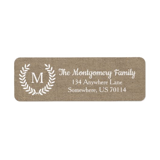 Rustikales Bauernhaus Laurels Imitate Burlap (Vorne)