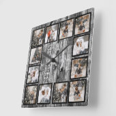 Rustikales Bauernhaus, maßgeschneiderte FotoCollag Quadratische Wanduhr (Winkel)