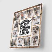 Rustikales Bauernhaus, maßgeschneiderte FotoCollag Quadratische Wanduhr (Winkel)