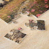 Rustikales Bauernhaus mit blühendem Baum Puzzle (Seite)