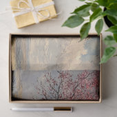 Rustikales Bauernhaus mit blumengeschmücktem Baum Seidenpapier (Geschenk)