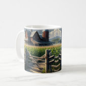 Rustikales Bauernhaus mit Cornfield Ai Art Kaffeetasse (Vorderseite Links)