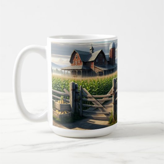 Rustikales Bauernhaus mit Cornfield Ai Art Kaffeetasse (Links)