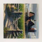Rustikales Bauernhaus mit Cornfield Ai Art Puzzle (Horizontal)