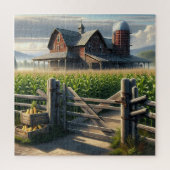 Rustikales Bauernhaus mit Cornfield Ai Art Puzzle (Vertikal)