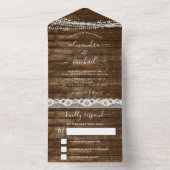 Rustikales Bauernhaus mit Lichterketten auf Hochze All In One Einladung (Innen Boden)