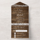 Rustikales Bauernhaus mit Lichterketten auf Hochze All In One Einladung (Innen Boden)