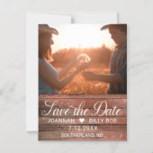 Rustikales Bauernhaus Modernes Weißes Script Foto Magneteinladung (Vorderseite)