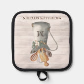 Rustikales Bauernhaus Monogram Küche Topflappen (Vorderseite)