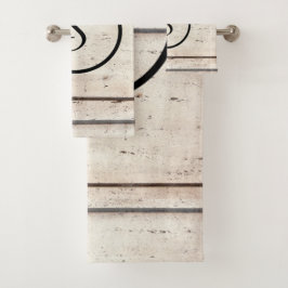 Rustikales Bauernhaus-Monogramm-Tuch-Set Badhandtuch Set