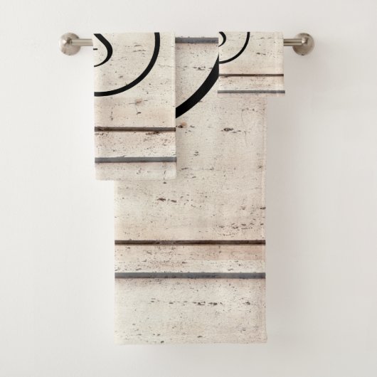 Rustikales Bauernhaus-Monogramm-Tuch-Set Badhandtuch Set (Insitu)