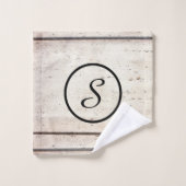 Rustikales Bauernhaus-Monogramm-Tuch-Set Badhandtuch Set (Waschlappen)