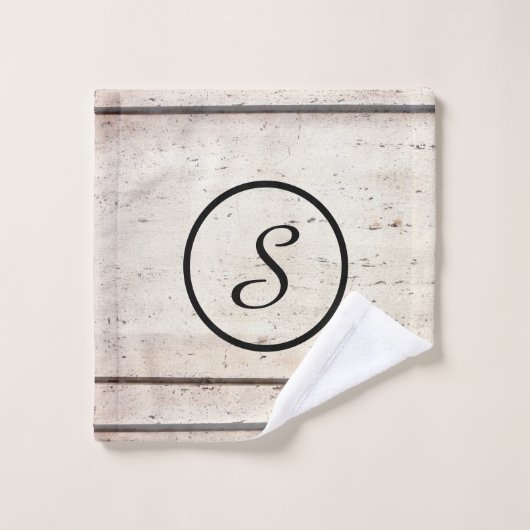 Rustikales Bauernhaus-Monogramm-Tuch-Set Badhandtuch Set (Waschlappen)