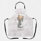 Rustikales Bauernhaus Name Küche Schürze (Vorderseite)