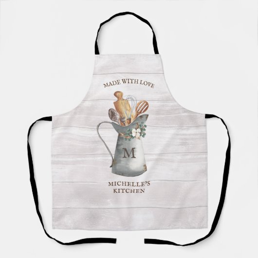 Rustikales Bauernhaus Name Küche Schürze (Vorderseite)