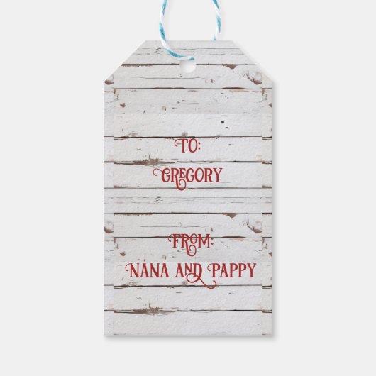 Rustikales Bauernhaus Not leidender Holzroter LKW Geschenkanhänger (Rückseite)