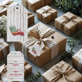 Rustikales Bauernhaus Not leidender Holzroter LKW Geschenkanhänger