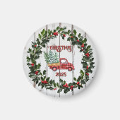 Rustikales Bauernhaus Not leidender Holzroter LKW Magnet (Vorne)