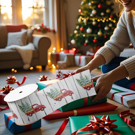 Rustikales Bauernhaus Not leidender Holzroter LKW Satinband