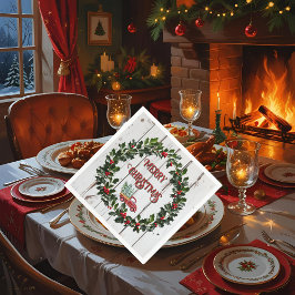 Rustikales Bauernhaus Not leidender Holzroter LKW Serviette