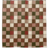 Rustikales Bauernhaus Patchwork Duschvorhang (Vorderseite)