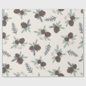 Rustikales Bauernhaus Pinecone Weihnachtswrapping  Geschenkpapier (Flach)