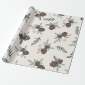 Rustikales Bauernhaus Pinecone Weihnachtswrapping  Geschenkpapier (Ungerollt)