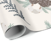 Rustikales Bauernhaus Pinecone Weihnachtswrapping  Geschenkpapier (Rolleneckpunkt)