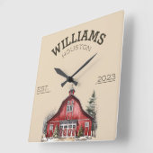 Rustikales Bauernhaus Quadratische Wanduhr (Winkel)