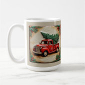 Rustikales Bauernhaus Red Truck Weihnachten indivi Kaffeetasse (Links)