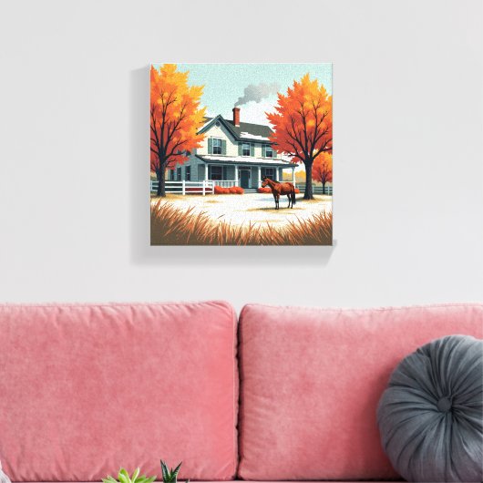 Rustikales Bauernhaus & Reitstall Leinwand (Insitu (Wohnzimmer))