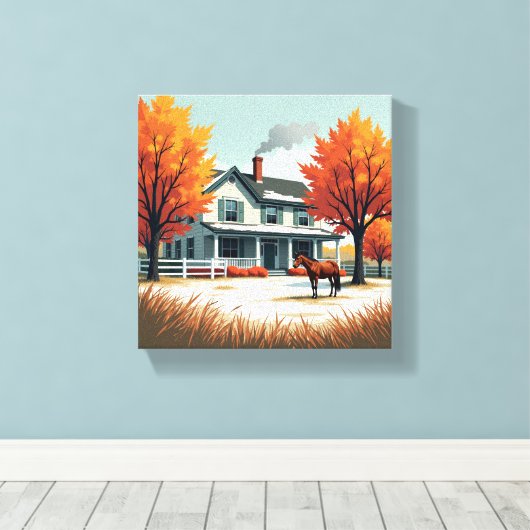 Rustikales Bauernhaus & Reitstall Leinwand (Insitu (Holzboden))