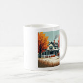 Rustikales Bauernhaus & Reitstall Leinwand Kaffeetasse (VorderseiteRechts)