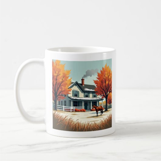 Rustikales Bauernhaus & Reitstall Leinwand Kaffeetasse (Links)