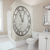 Rustikales Bauernhaus Römische UhrenTypografie Duschvorhang (Beispiel)