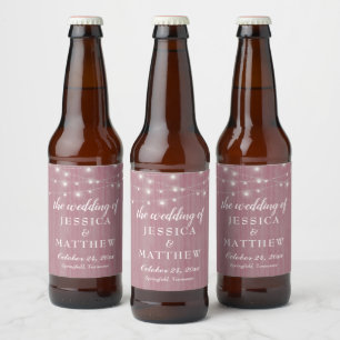 Rustikales Bauernhaus rosa Leuchten Bierflaschenetikett