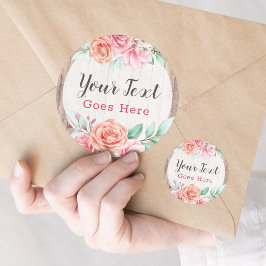 Rustikales Bauernhaus Rose Boutique Runder Aufkleber