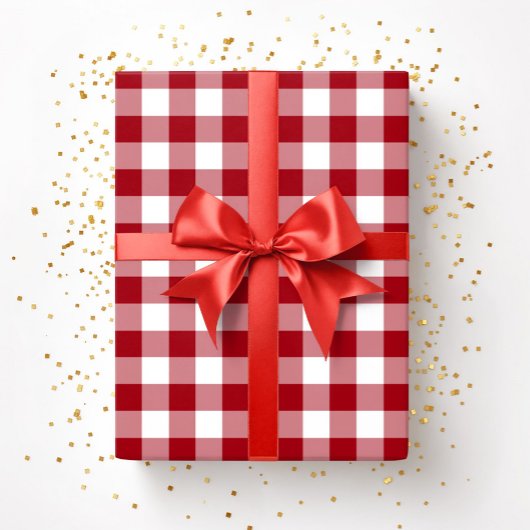 Rustikales Bauernhaus Rote Karos Muster Geschenkpapier