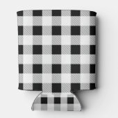 rustikales Bauernhaus Schwarz-weißes Büffel karier Dosenkühler (Rückseite)