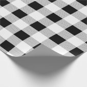 rustikales Bauernhaus Schwarz-weißes Büffel karier Geschenkpapier (Ecke)