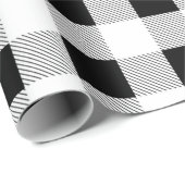 rustikales Bauernhaus Schwarz-weißes Büffel karier Geschenkpapier (Rolleneckpunkt)