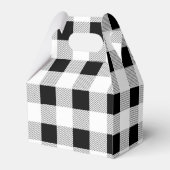 rustikales Bauernhaus Schwarz-weißes Büffel karier Geschenkschachtel (Rückseite)