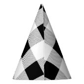 rustikales Bauernhaus Schwarz-weißes Büffel karier Partyhütchen (Rückseite)