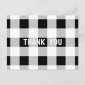 rustikales Bauernhaus Schwarz-weißes Büffel karier Postkarte (Vorderseite)