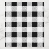 rustikales Bauernhaus Schwarz-weißes Büffel karier Weinetikett (Einzelnes Label)