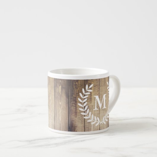 Rustikales Bauernhaus Stallholz & Weißer Laurels Espressotasse (Vorderseite Rechts)