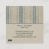 Rustikales Bauernhaus-Stilschaf Ticken Quadratische Visitenkarte (Rückseite)