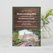 Rustikales Bauernhaus Stone Bridge Einladung (Stehend Vorderseite)