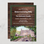 Rustikales Bauernhaus Stone Bridge Einladung (Vorne/Hinten)